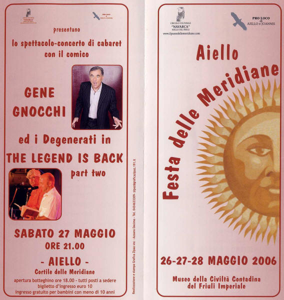 Fronte volantino della Festa delle Meridiane 2006 ad Aiello del Friuli