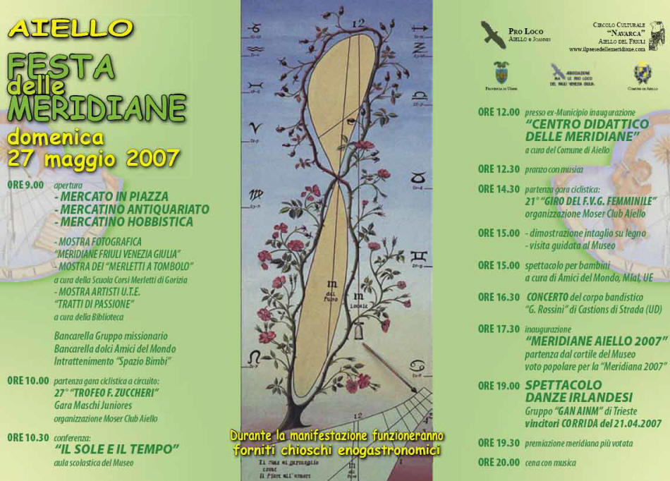 Programma della Festa delle Meridiane 2007 ad Aiello del Friuli