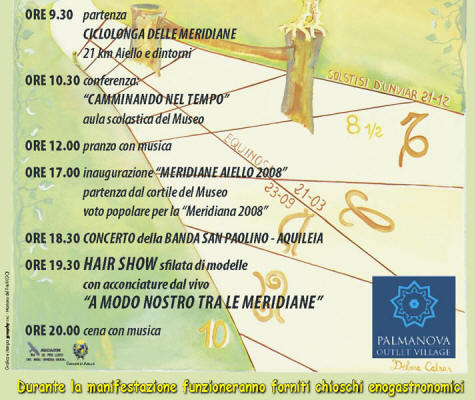 Programma della Festa delle Meridiane 2008 ad Aiello del Friuli