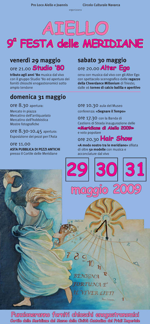 Programma della Festa delle Meridiane 2009 ad Aiello del Friuli
