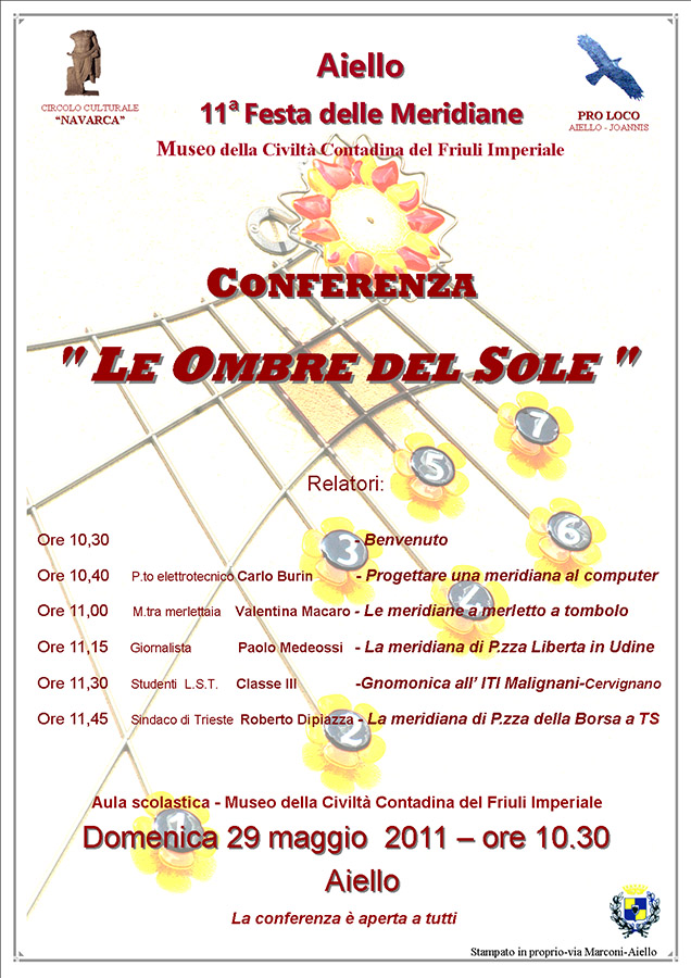 Conferenza "Le ombre del Sole" nel contesto della Festa delle Meridiane 2011 ad Aiello del Friuli