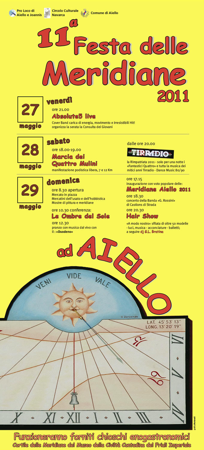 Manifesto della Festa delle Meridiane 2011 ad Aiello del Friuli