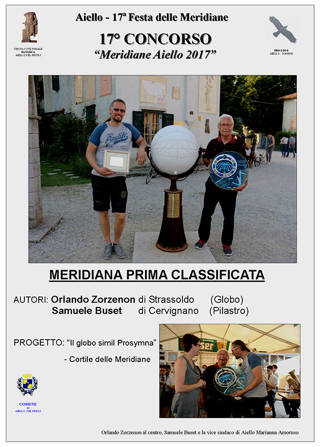 Prima meridiana classificata al concorso "Meridiane Aiello 2017": il globo simil Prosymna di Orlando Zorzenon e Samuele Buset