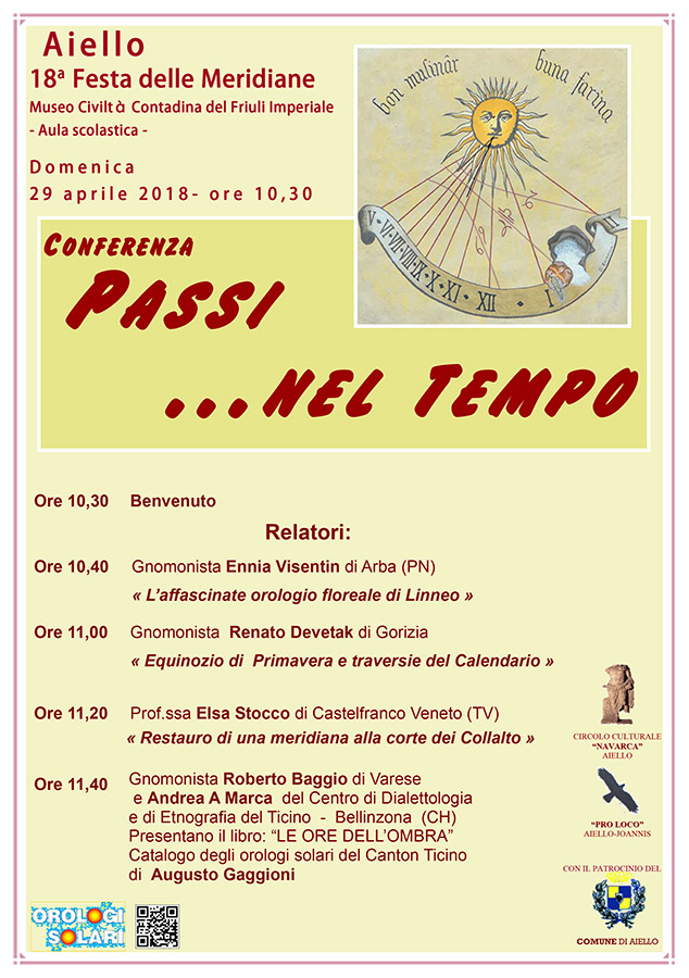 Conferenza "Passi... nel Tempo" nel contesto della Festa delle Meridiane 2018 ad Aiello del Friuli