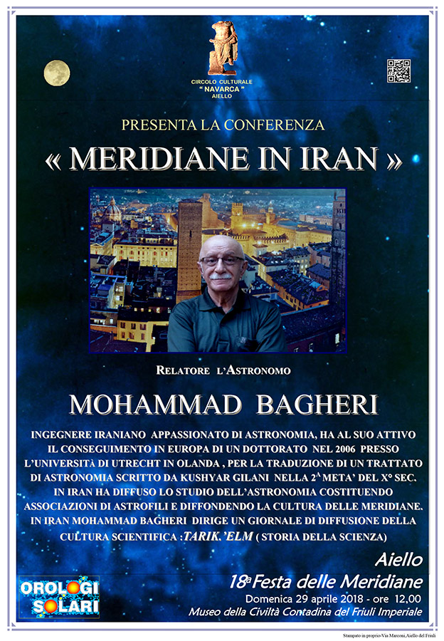 Conferenza "Meridiane in Iran" nel contesto della Festa delle Meridiane 2018 ad Aiello del Friuli