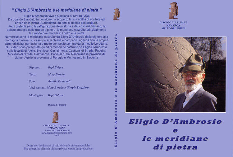 Opere del Circolo Navarca: copertina del DVD "Eligio D'Ambrosio e le meridiane di pietra"
