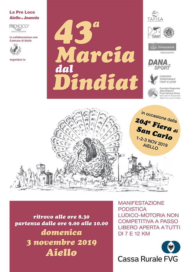 43 Marcia dal Dindiat organizzata nel contesto della 204 Fiera di San Carlo ad Aiello del Friuli