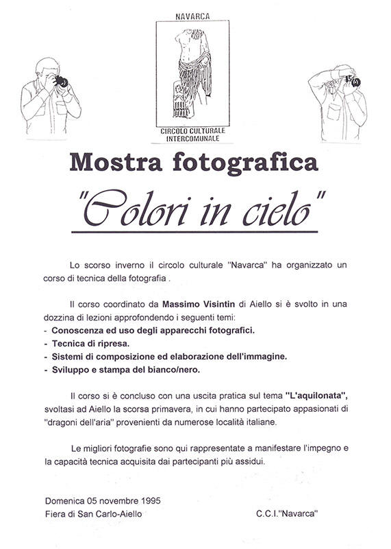 Iniziativa del 5 novembre 1995: Mostra fotografica "Colori in cielo" nel contesto della Fiera di San Carlo