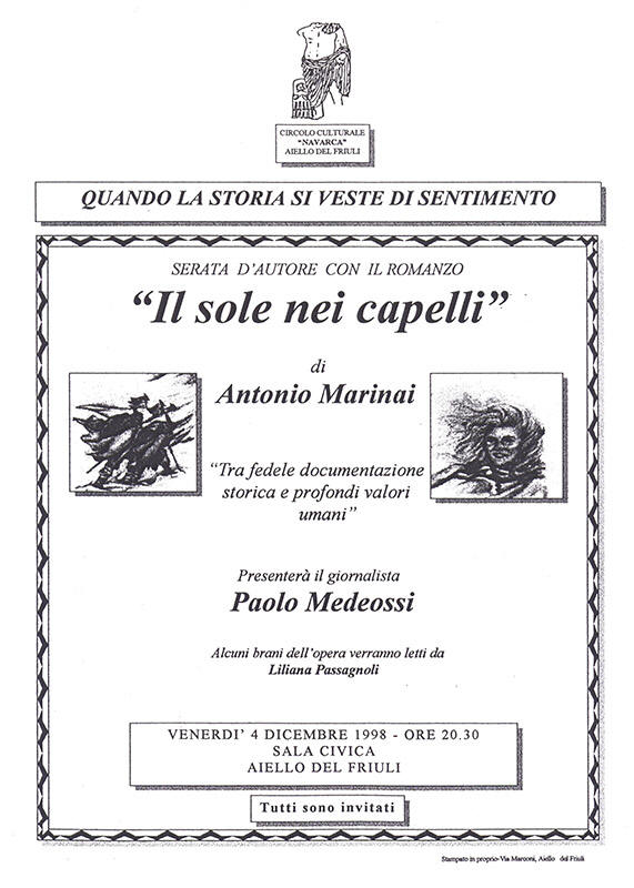 Iniziativa del 4 dicembre 1998: Serata'autore con Antonio Marinai