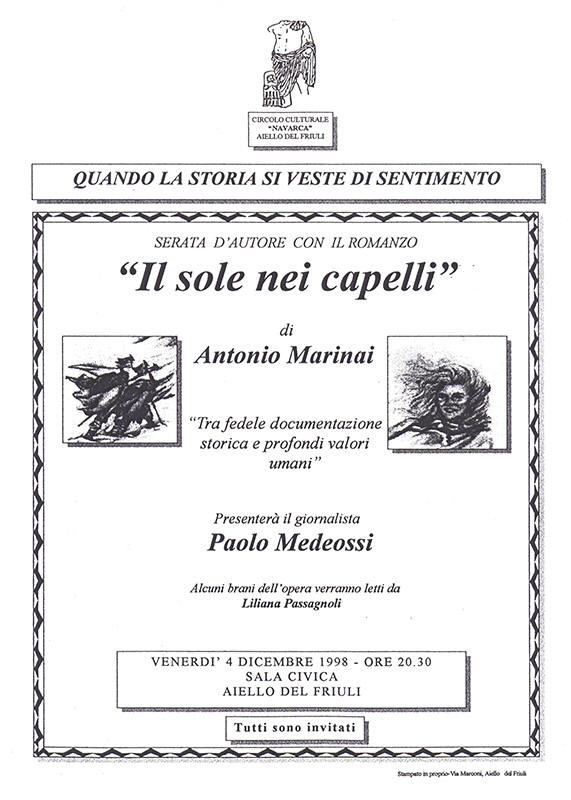 Iniziativa del 4 dicembre 1998: Serata'autore con Antonio Marinai