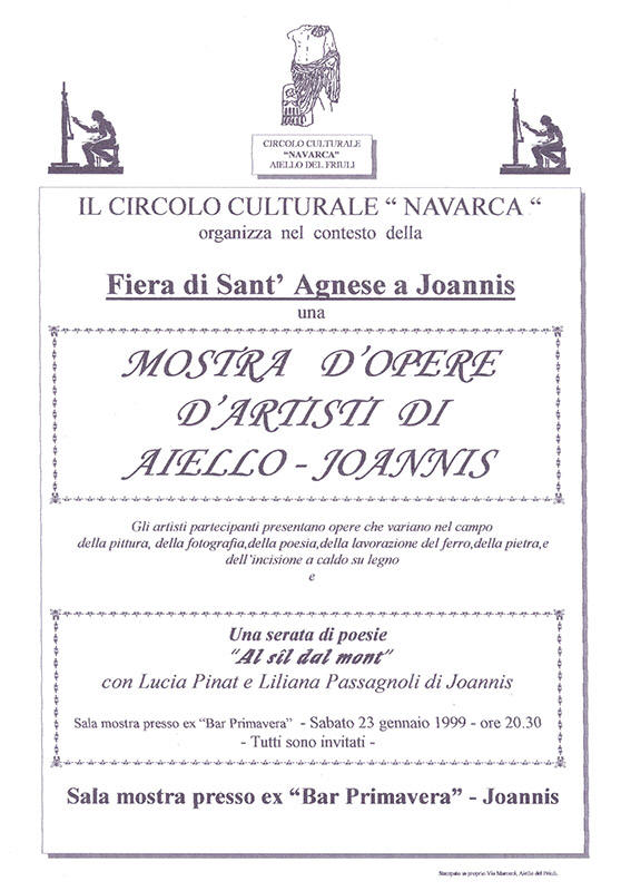 Iniziativa del 23 gennaio 1999: Mostra d'opere d'artisti locali nel contesto della Fiera di Sant'Agnese