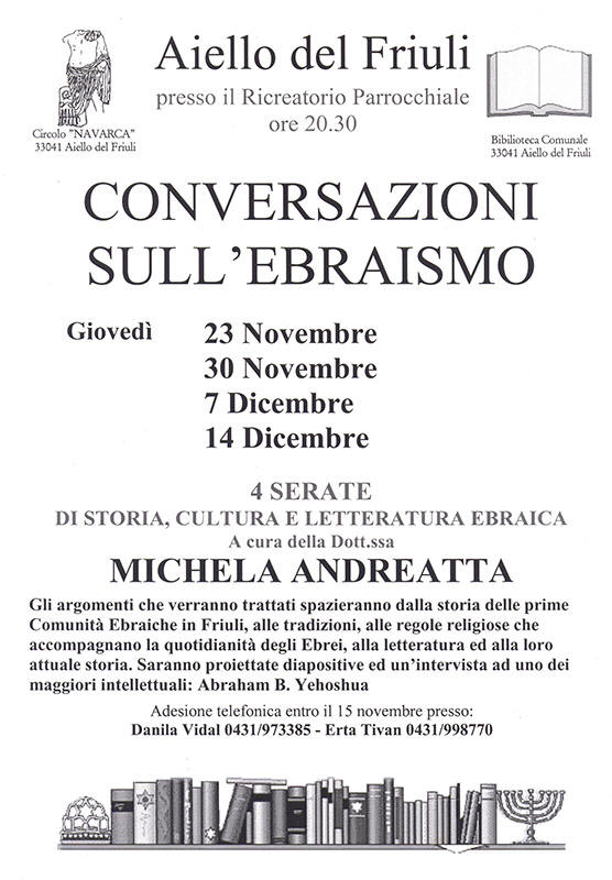 Iniziativa da novembre a dicembre 2000: Conversazioni sull'ebraismo in 4 serate con Michela Andreatta