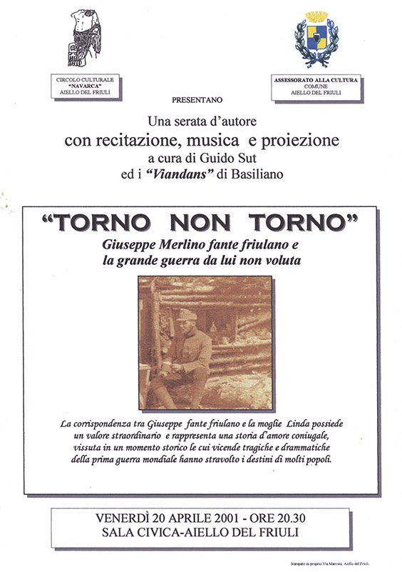 Iniziativa del 20 aprile 2001: Presentazione del libro "Torno non torno" con Guido Sut