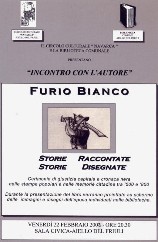 Iniziativa del 22 febbraio 2002: Incontro con l'autore Furio Bianco su storie raccontate e disegnate