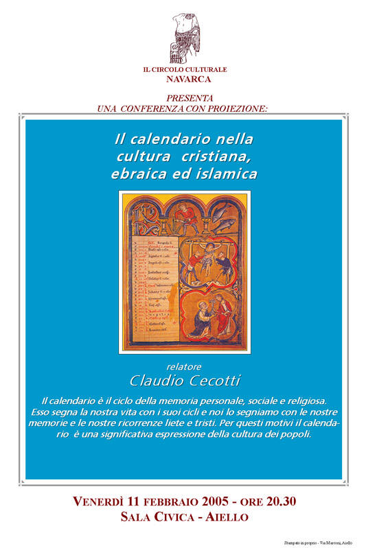 Iniziativa del 11 febbraio 2005: Il calendario nella cultura cristiana, ebraica ed islamica