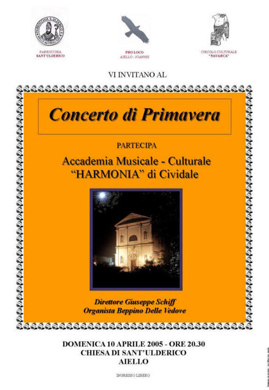 Iniziativa del 10 aprile 2005: Concerto di Primavera con l'accademia musicale Harmonica di Cividale