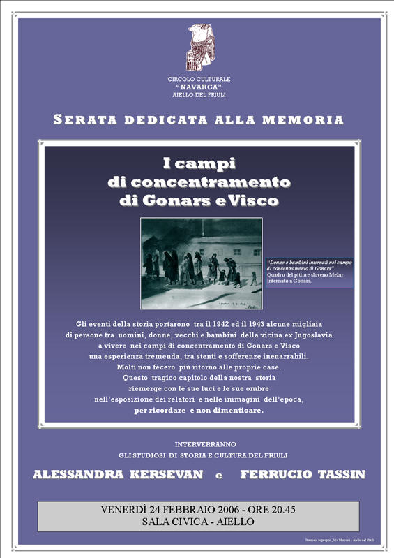 Iniziativa del 24 febbraio 2006: I campi di concentramento di Gonars e Visco