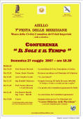 27 maggio: conferenza "Il sole e il tempo"