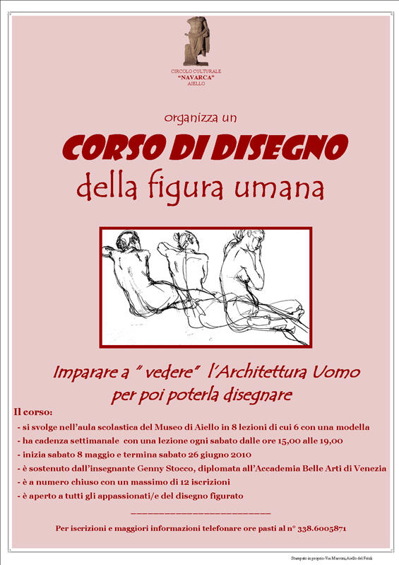 Visualizza l'iniziativa di maggio-giugno 2010: Corso di disegno della figura umana con l'insegnante Genny Stocco