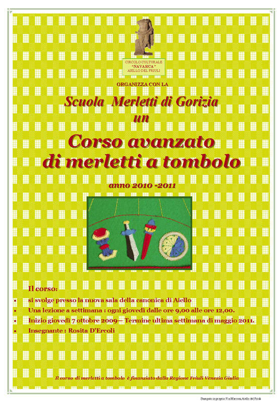 Iniziativa di ottobre 2010: Corso di merletti a tombolo 2010-2011