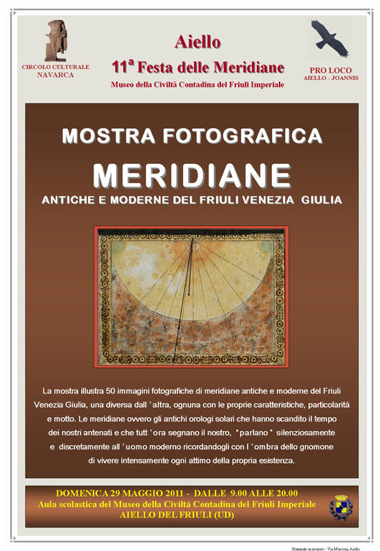 Festa delle Meridiane 2011: Mostra fotografica "Meridiane antiche e moderne del FVG"