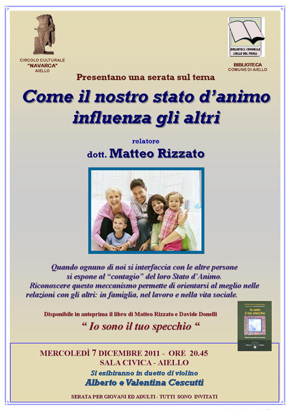 Iniziativa del 7 dicembre 2011: serata psicologica con Matteo Rizzato