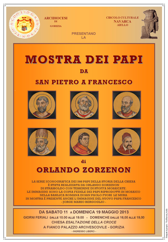 Iniziative dal 11 al 19 maggio 2013: Mostra dei Papi di Orlando Zorzenon