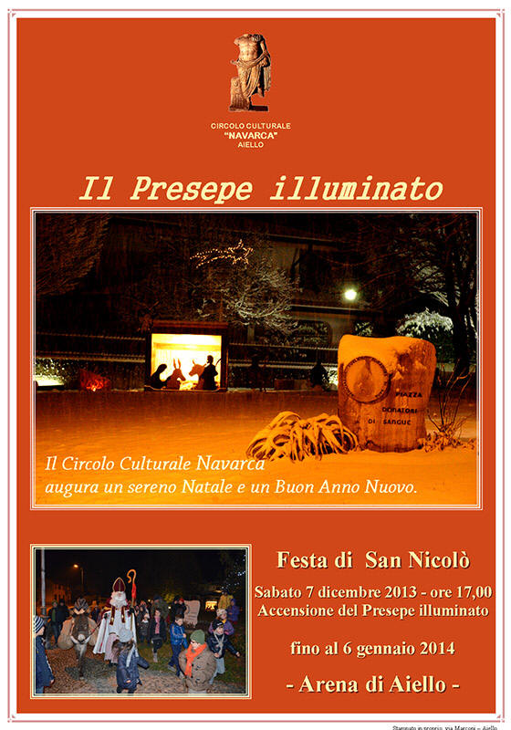 Iniziativa da dicembre 2013 a gennaio 2014: "Il presepe illuminato" in arena di Aiello