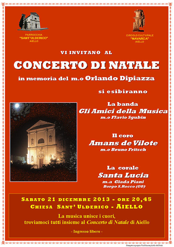 Iniziativa del 21 dicembre 2013: Concerto di Natale in memoria del maestro Orlando Di Piazza