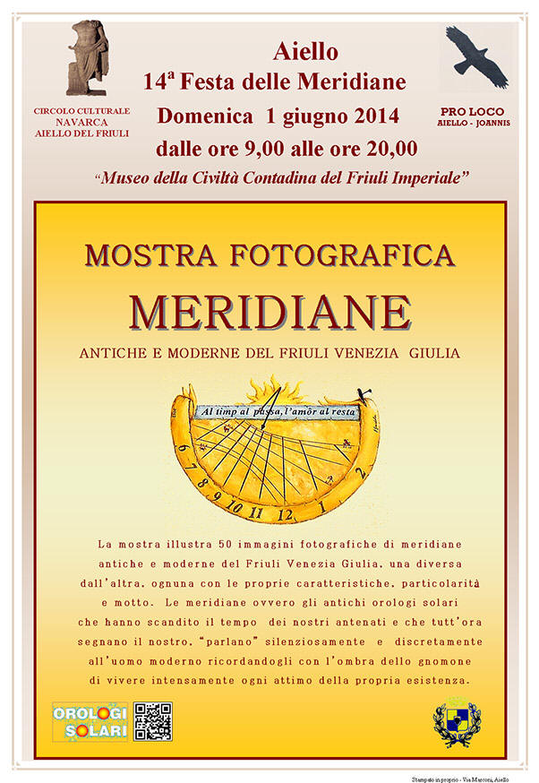 Mostra fotografica "Meridiane del FVG" nel contesto della Festa delle Meridiane 2014 ad Aiello del Friuli