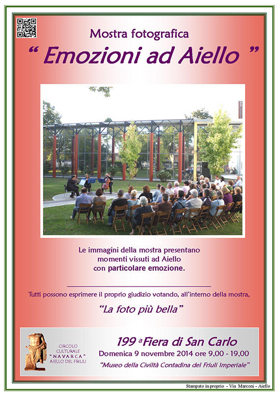 Iniziativa del 9 novembre 2014: Mostra fotografica "Emozioni ad Aiello" nel contesto della Fiera di San Carlo