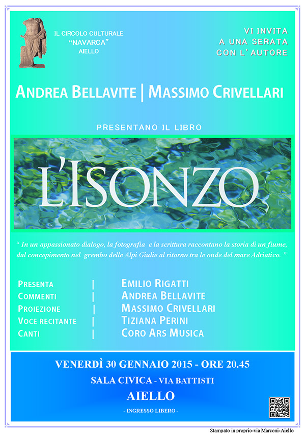 Iniziativa del 30 gennaio 2015: Presentazione del libro "L'Isonzo", di Andrea Bellavite e Massimo Crivellari