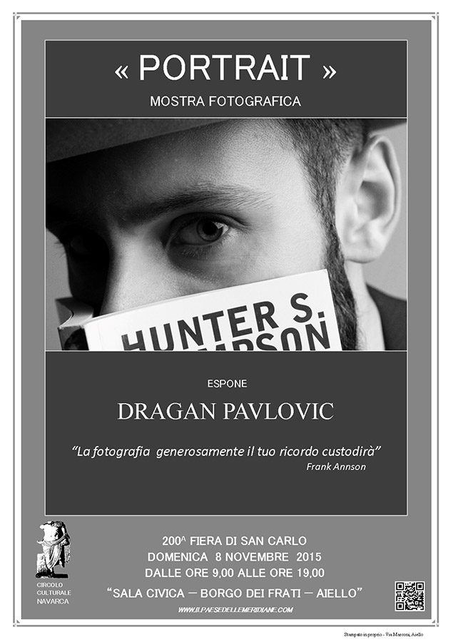 Iniziativa dell' 8 novembre 2015: mostra fotografica "Portrait" di Dragan Pavlovic nel contesto della 200 Fiera di San Carlo