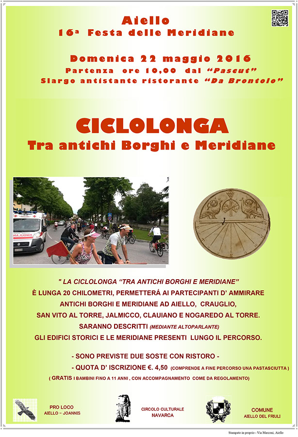 Ciclolonga delle meridiane nel contesto della Festa delle Meridiane 2016 ad Aiello del Friuli