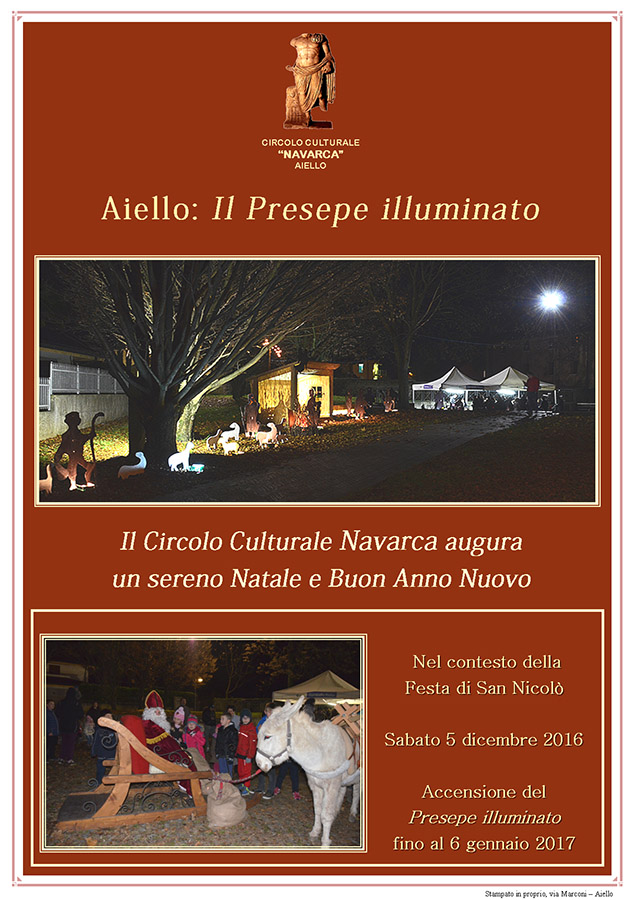 Iniziativa da dicembre 2016 a gennaio 2017: realizzazione del presepio illuminato in arena