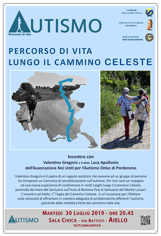 Iniziativa del 30 luglio 2019: serata sull'autismo in relazione al Cammino Celeste