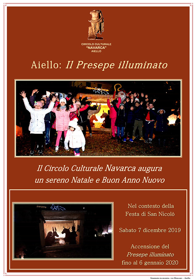 Iniziativa del 7 dicembre 2019: accensione del presepe illuminato in arena ad Aiello del Friuli