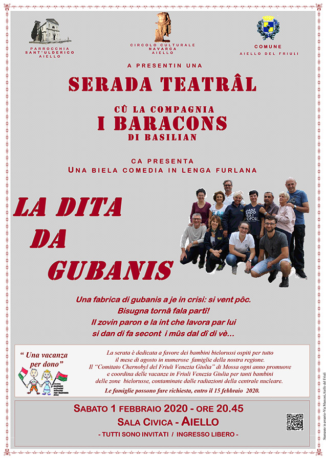 Iniziativa del 1 febbraio 2020: spettacolo teatrale con la compagnia dei Baracons di Basiliano