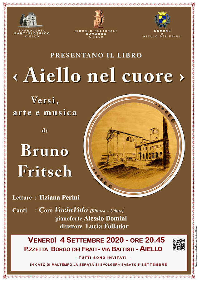 Iniziativa del 4 settembre 2020: presentazione del libro "Aiello nel cuore" di Bruno Fritsch