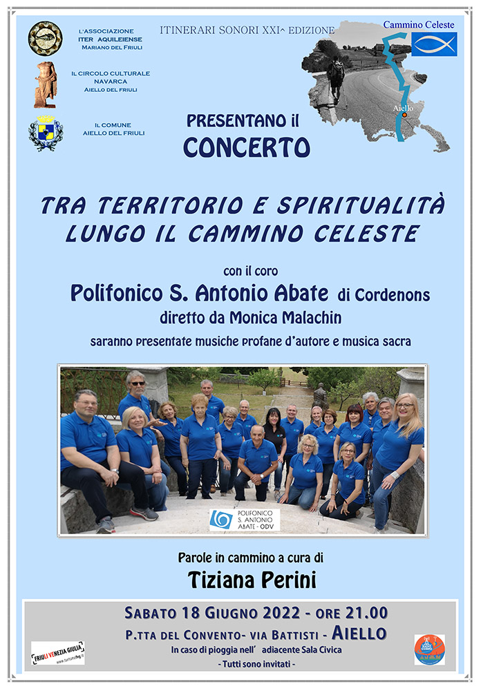 Iniziativa del 18 giugno: concerto dedicato al Cammino Celeste dal titolo "Tra territorio e spiritualit lungo il Cammino Celeste"