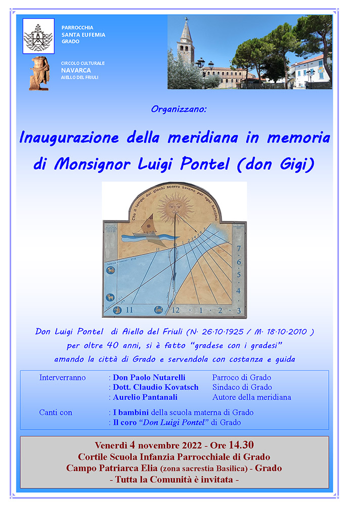 Iniziativa del 4 novembre: inaugurazione della meridiana in memoria di Monsignor Luigi Pontel