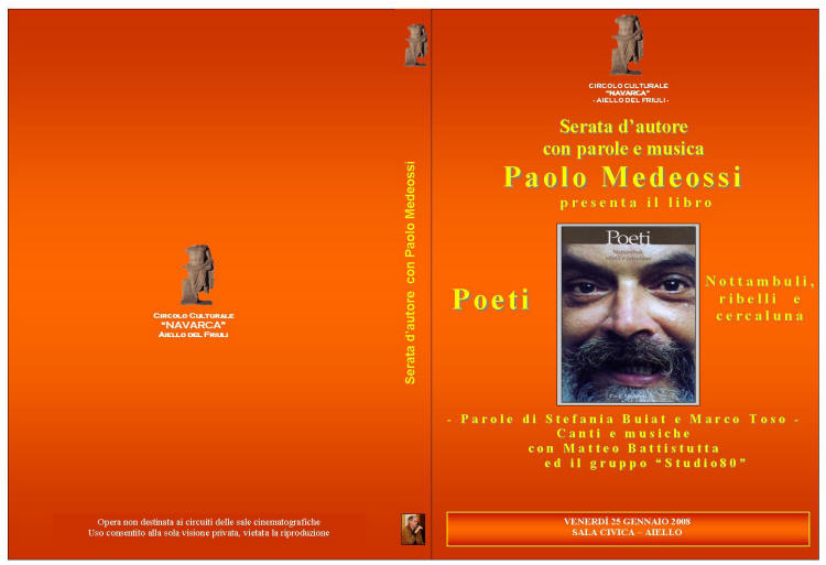 Opere del Circolo Navarca: copertina del DVD "Poeti, nottambuli, ribelli e cercaluna"