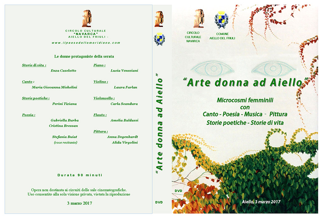 Opere del Circolo Navarca: copertina del DVD "Arte e donna ad Aiello 2017"