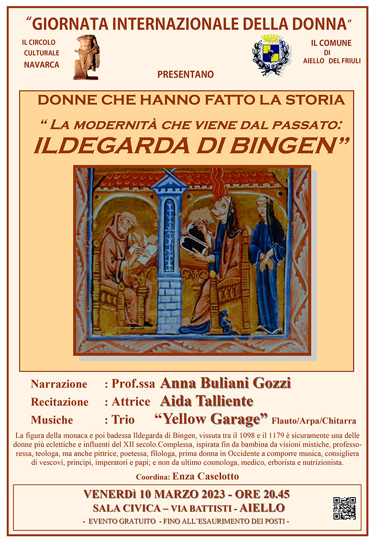 Iniziativa del 10 marzo: giornata internazionale della donna, le donne che hanno fatto la storia "Ildegarda di Bingen"