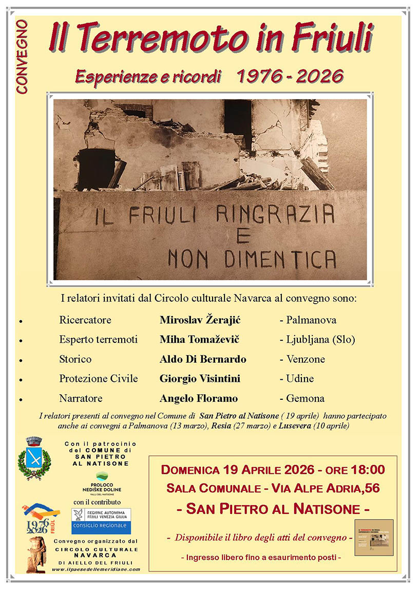 Iniziativa del 19 aprile: esperienze e ricordi del terremoto in Friuli 1976 - 2026