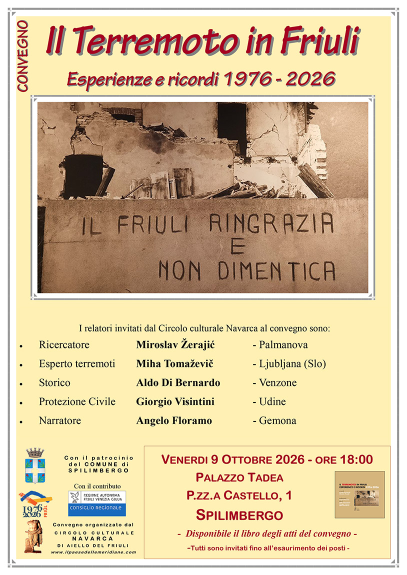 Iniziativa del 9 ottobre: esperienze e ricordi del terremoto in Friuli 1976 - 2026